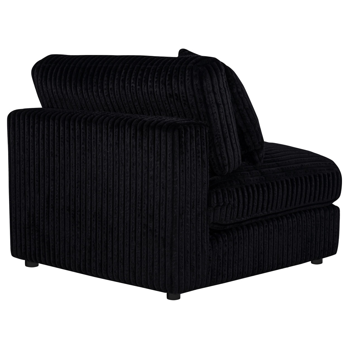 Blaine Corduroy Armless Chair with Reversible Cushions Black