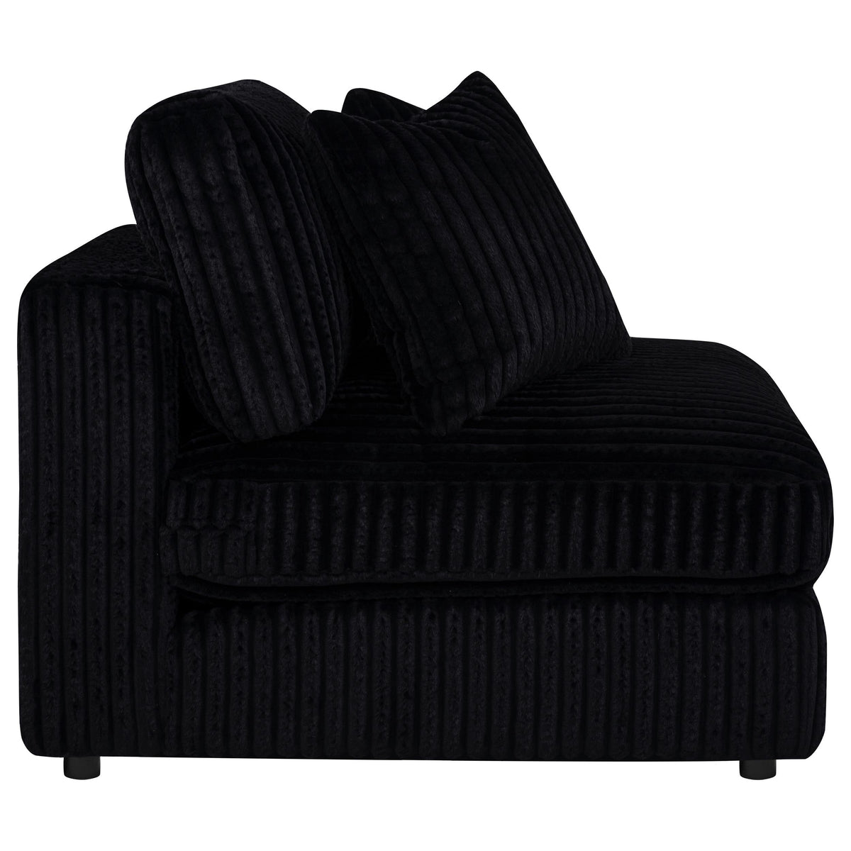 Blaine Corduroy Armless Chair with Reversible Cushions Black
