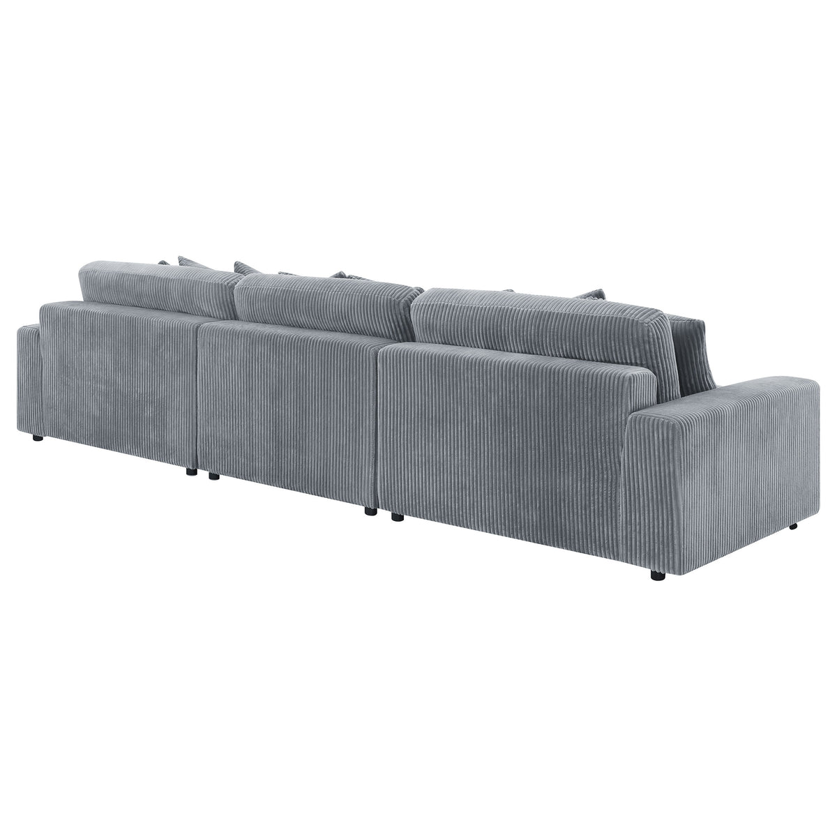 Blaine 3-Piece Corduroy Sectional in Fog