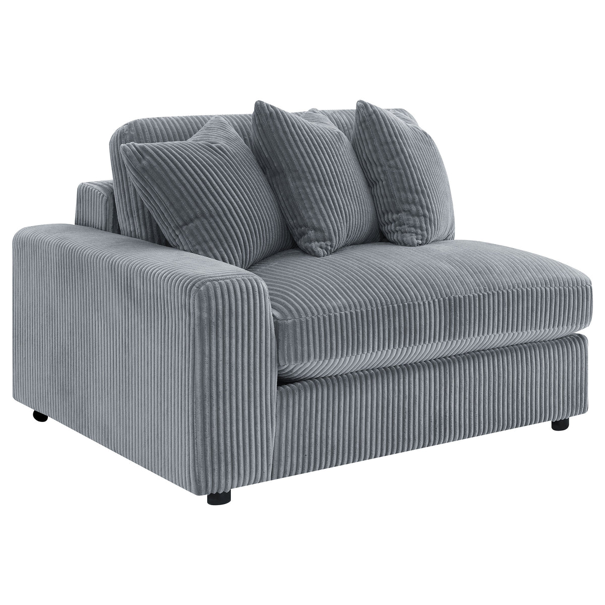 Blaine 3-Piece Corduroy Sectional in Fog