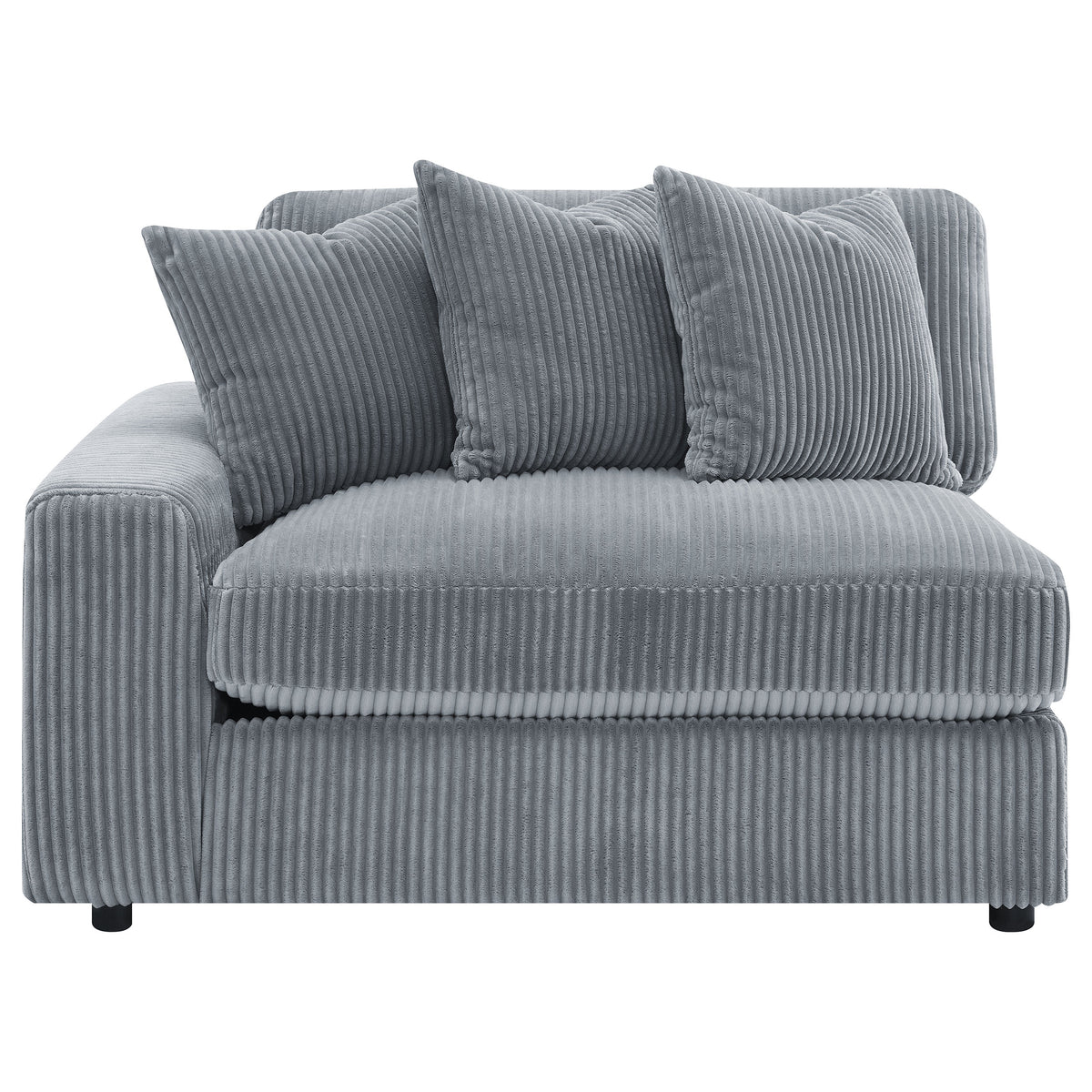 Blaine 3-Piece Corduroy Sectional in Fog