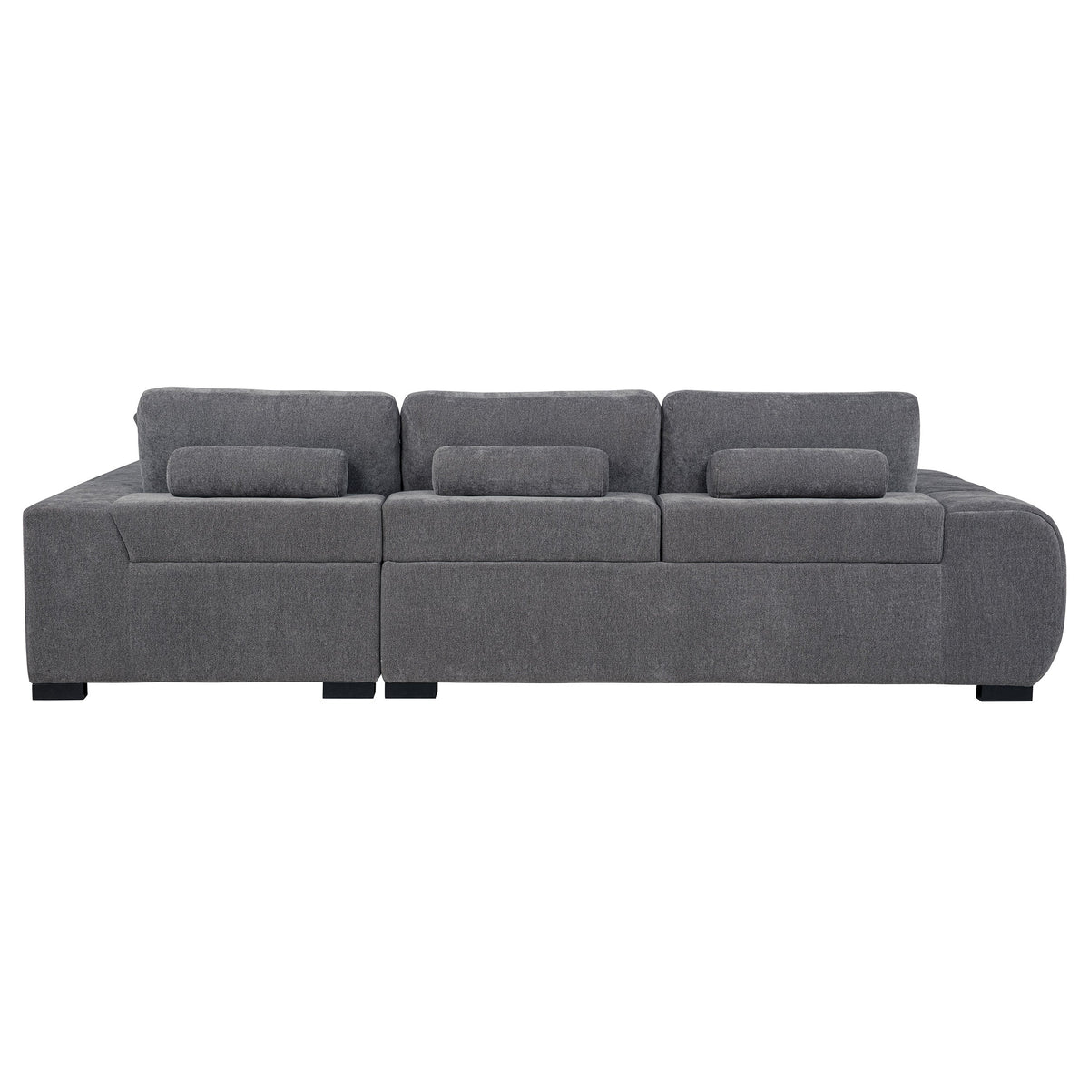 Octavia Tufted 2-Piece Sectional Chaise Sofa Charcoal Grey