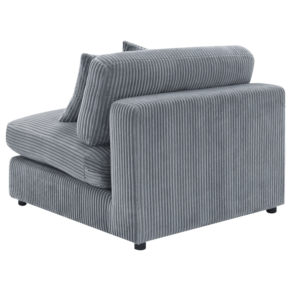 Blaine Corduroy Armless Chair with Reversible Cushions Fog