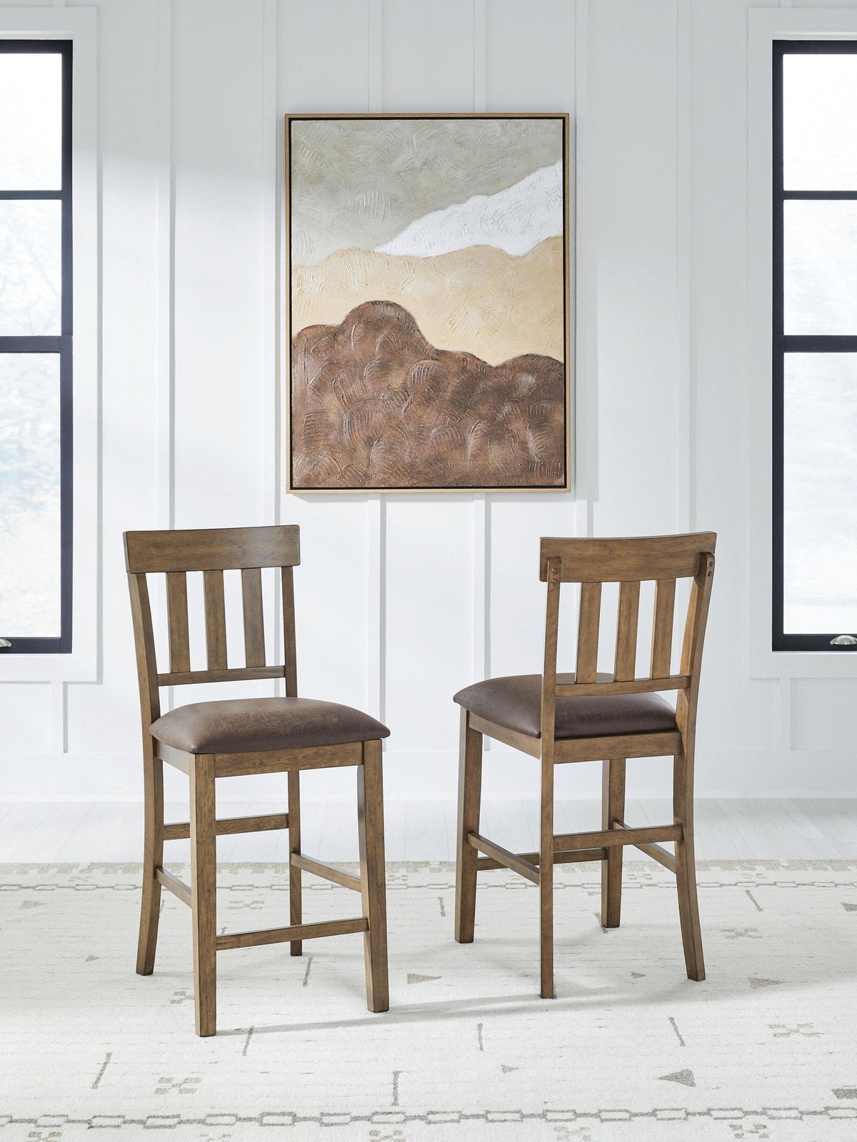 Urbinforte - Upholstered Barstool (Set of 2) - Light Brown