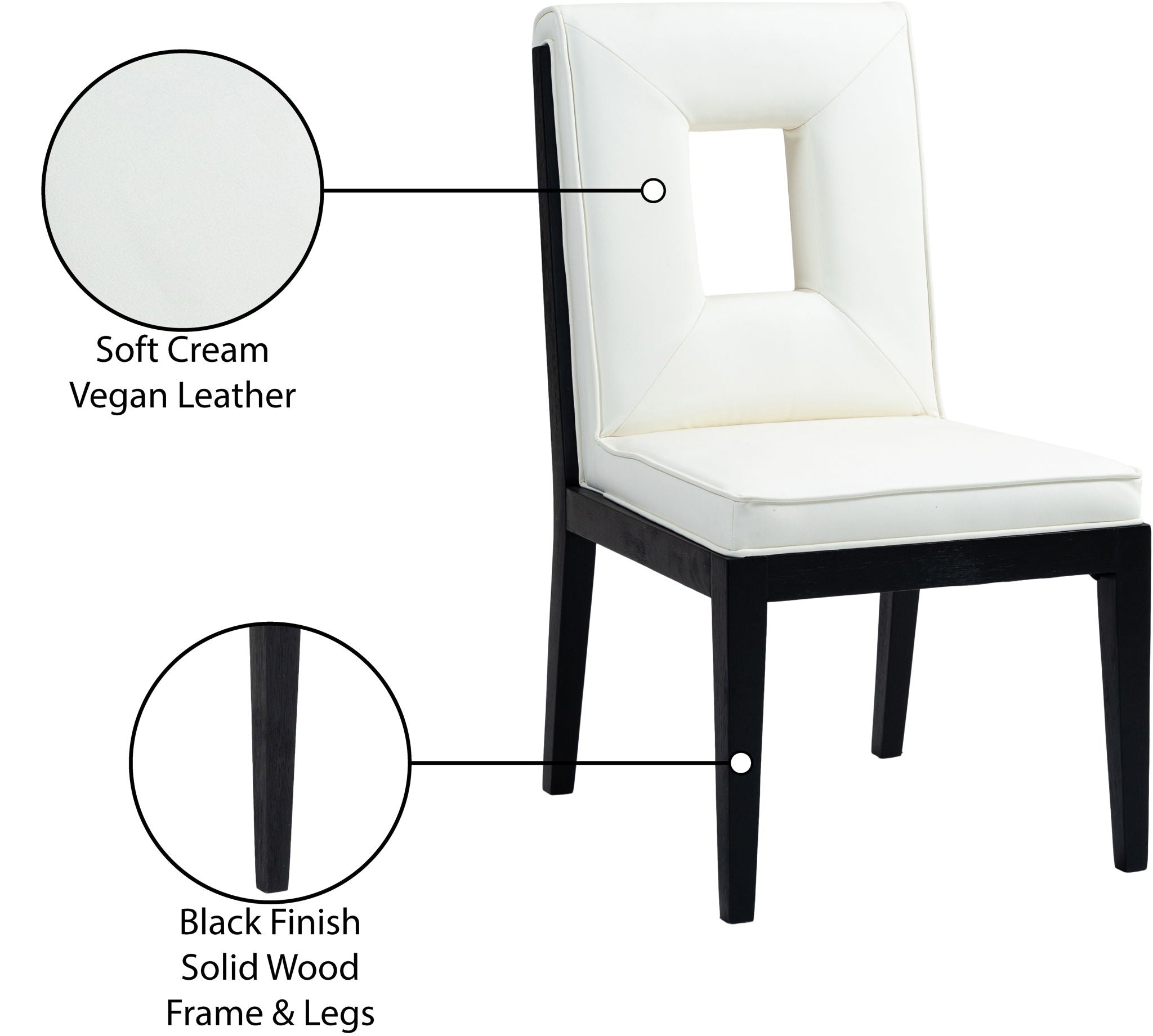 Gwendolyn - Faux Leather Dining Side Chair With Black Frame (Set of 2)