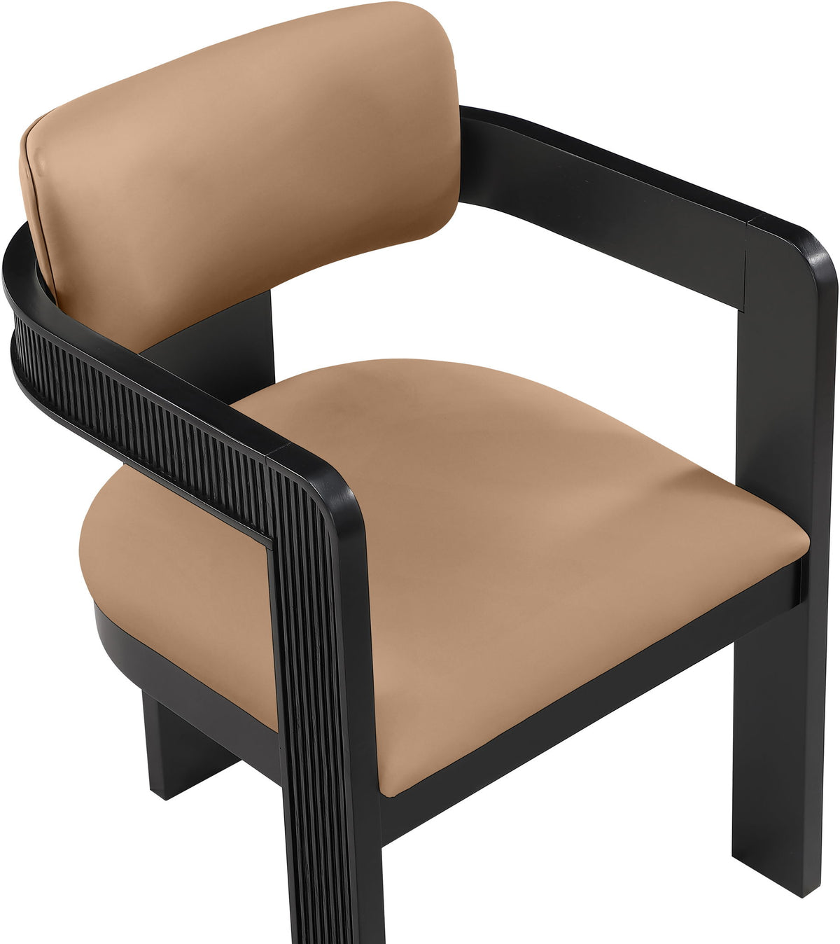 Sacha - Vegan Leather Upholstered Dining Chair With Black Base (Set of 2)