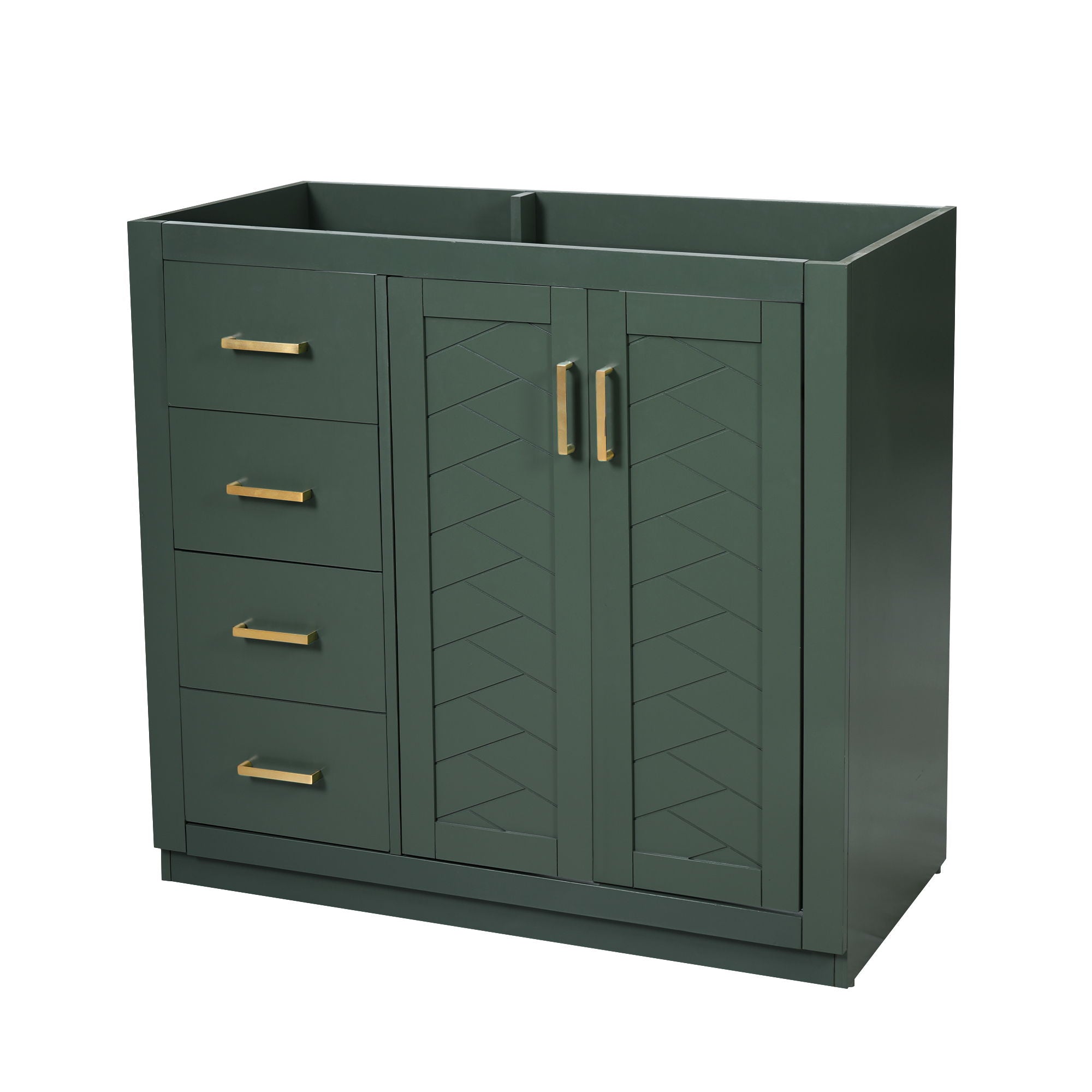 Retro Style Bathroom Vanity, 3 Drawers & Soft Closing Doors