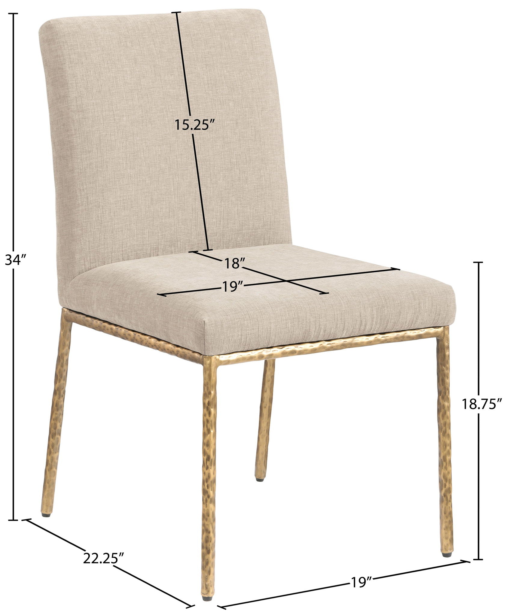 Reeves - Dining Side Chair (Set of 2) - Gold Base