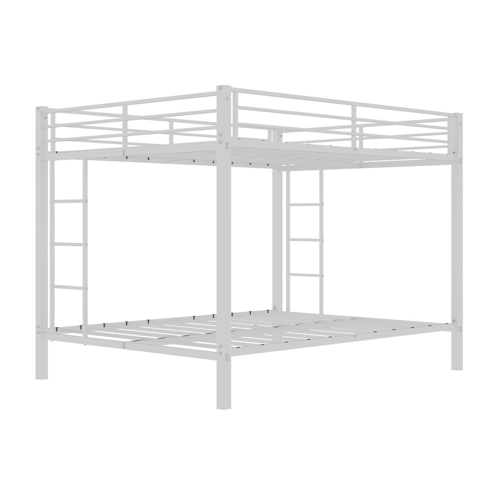 Bunk Bed For Kids, Convertible Frame With Ladders & Guardrail