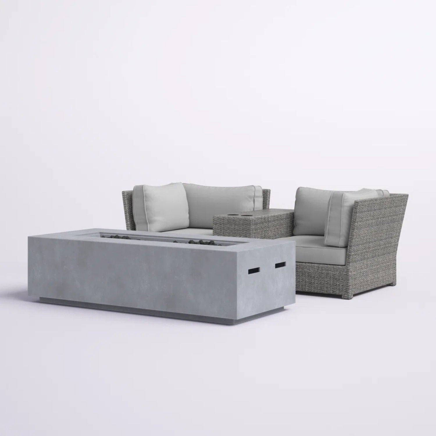 Outdoor Elegance Conversation Set With Fire Pit