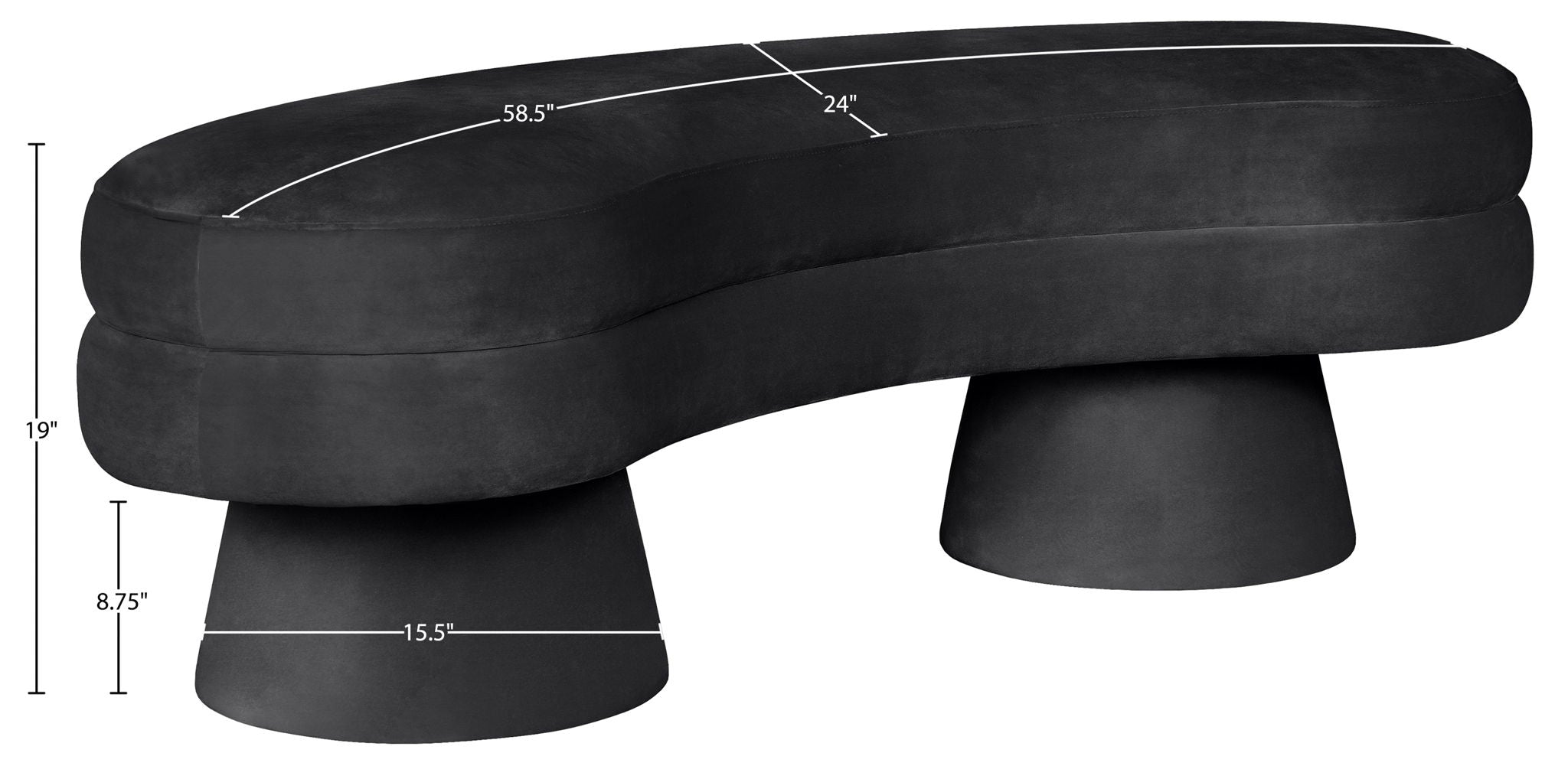 Zenna - Velvet Bench