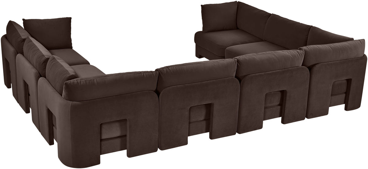 Hammond - Velvet Performance Fabric Upholstered 8 Piece U-Shaped Sectional