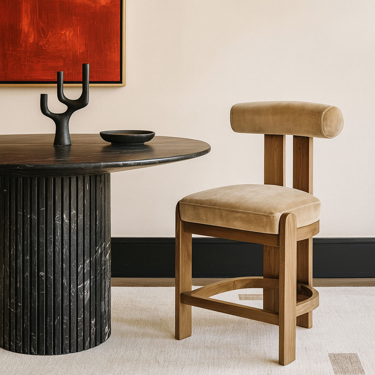 Arienzo - Velvet Upholstered Counter Stool (Set of 2)