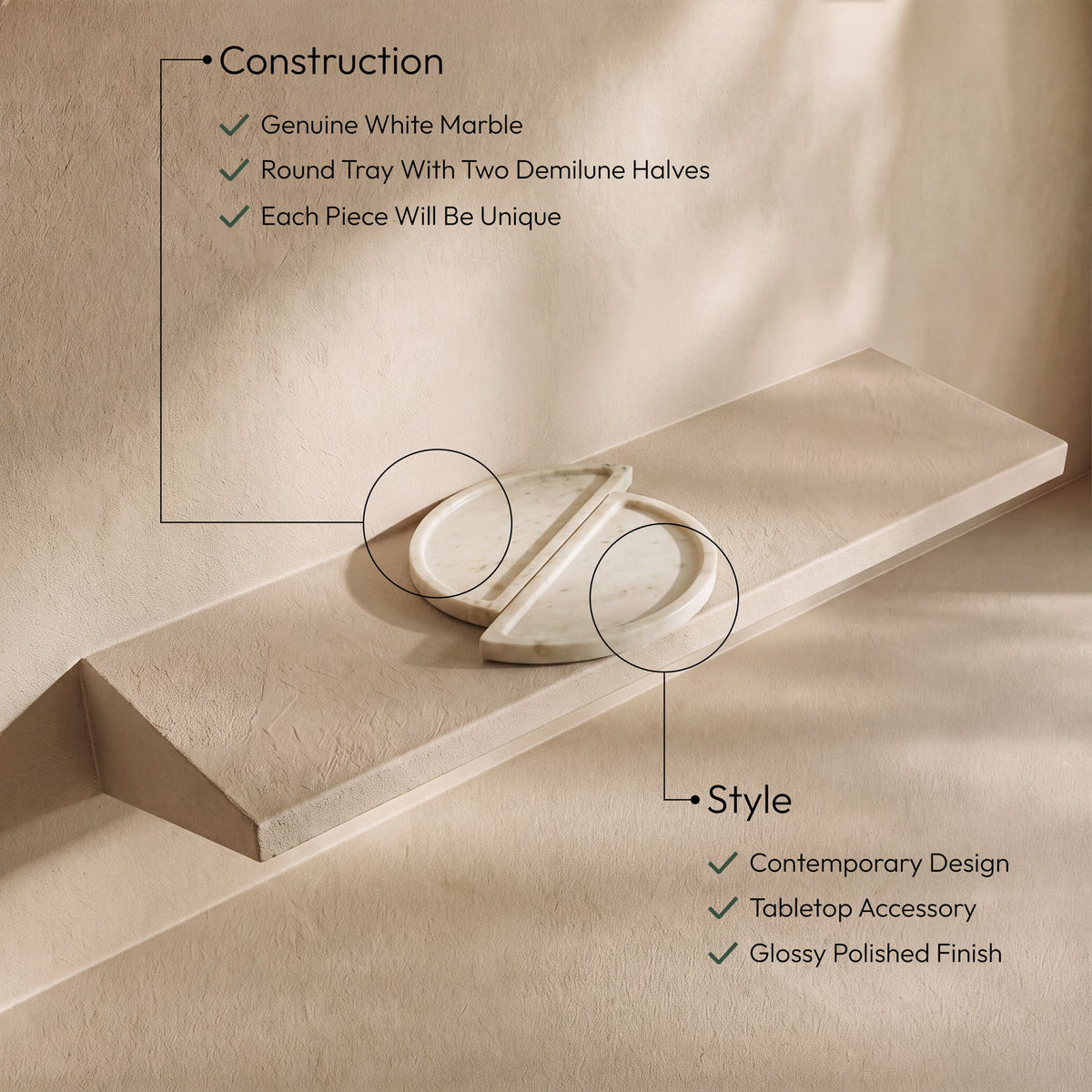Patrice - Genuine Marble Tray