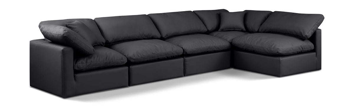 Indulge - Faux Leather 5 Piece Modular Sectional