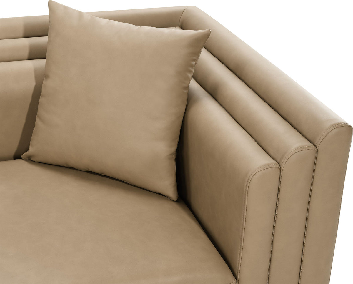 Everett - Vegan Leather 67" Upholstered Loveseat - Tan