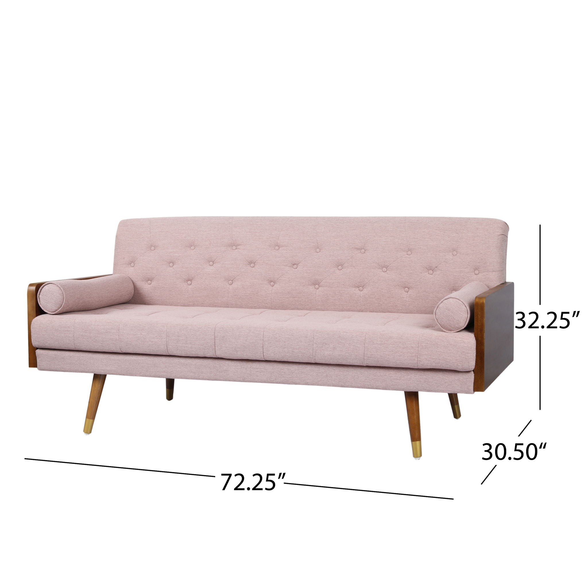 Aidan - Mid Century Modern Tufted Fabric Sofa