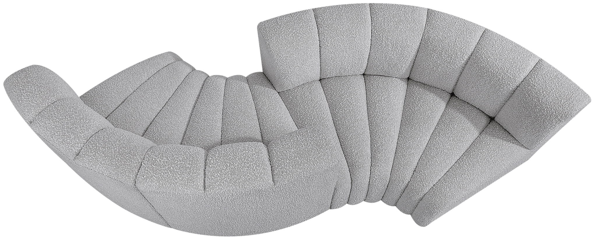 Arc - Boucle Fabric 4 Piece Curved Modular Sofa