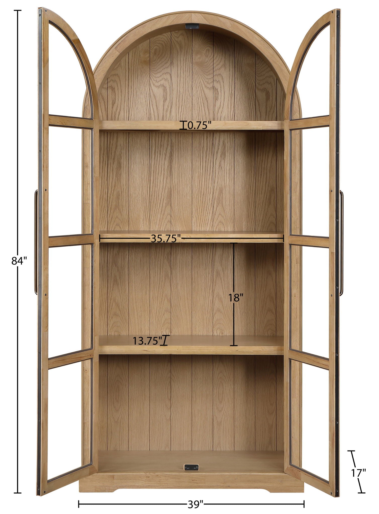 Corva - Solid Wood, Oak Veneer And Stainless Steel Storage Cabinet