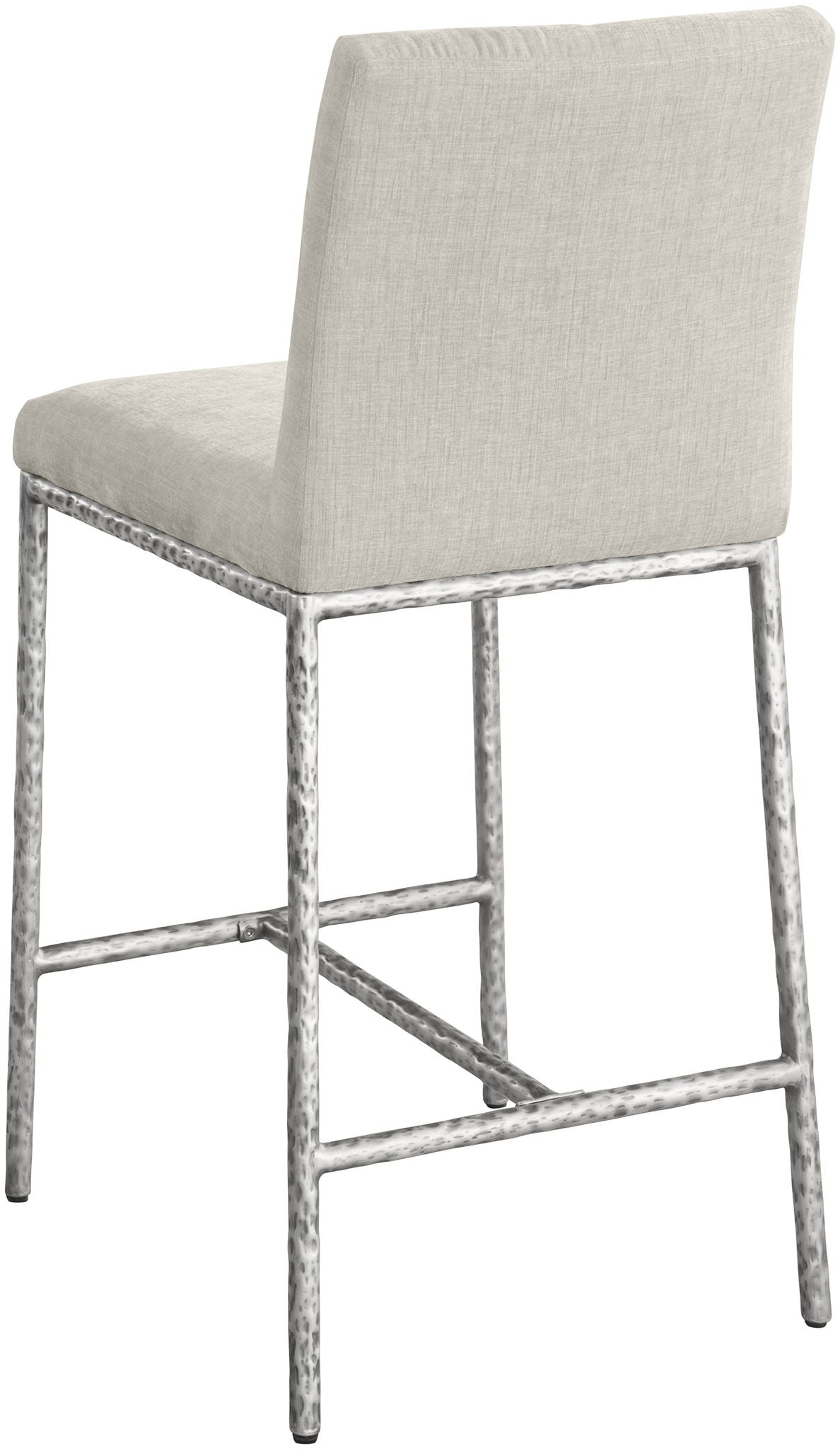 Reeves - Chenille Fabric Upholstered Counter Stool (Set of 2) - Silver Base