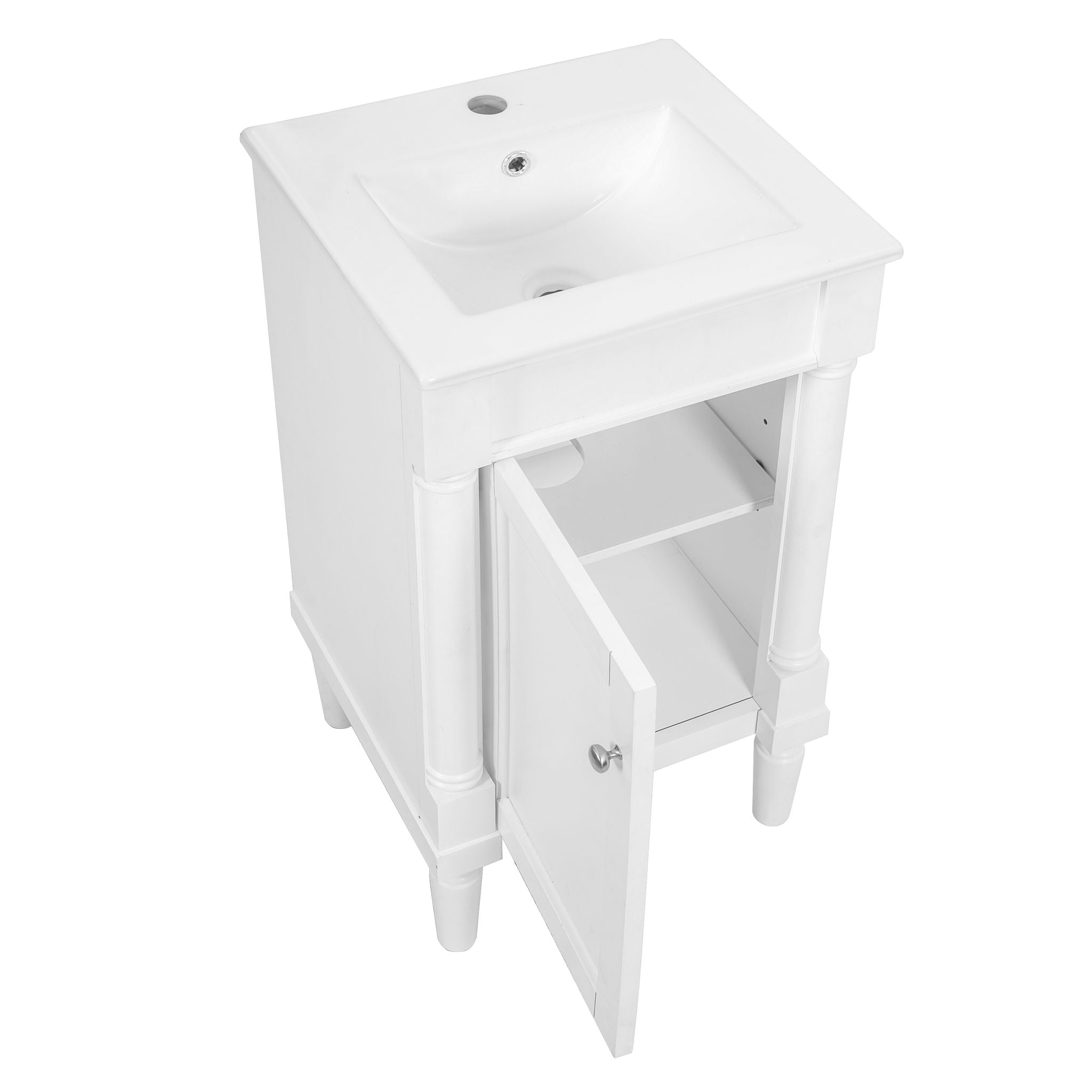 French Style Bathroom Cabinet With Sink, Adjustable Shelf