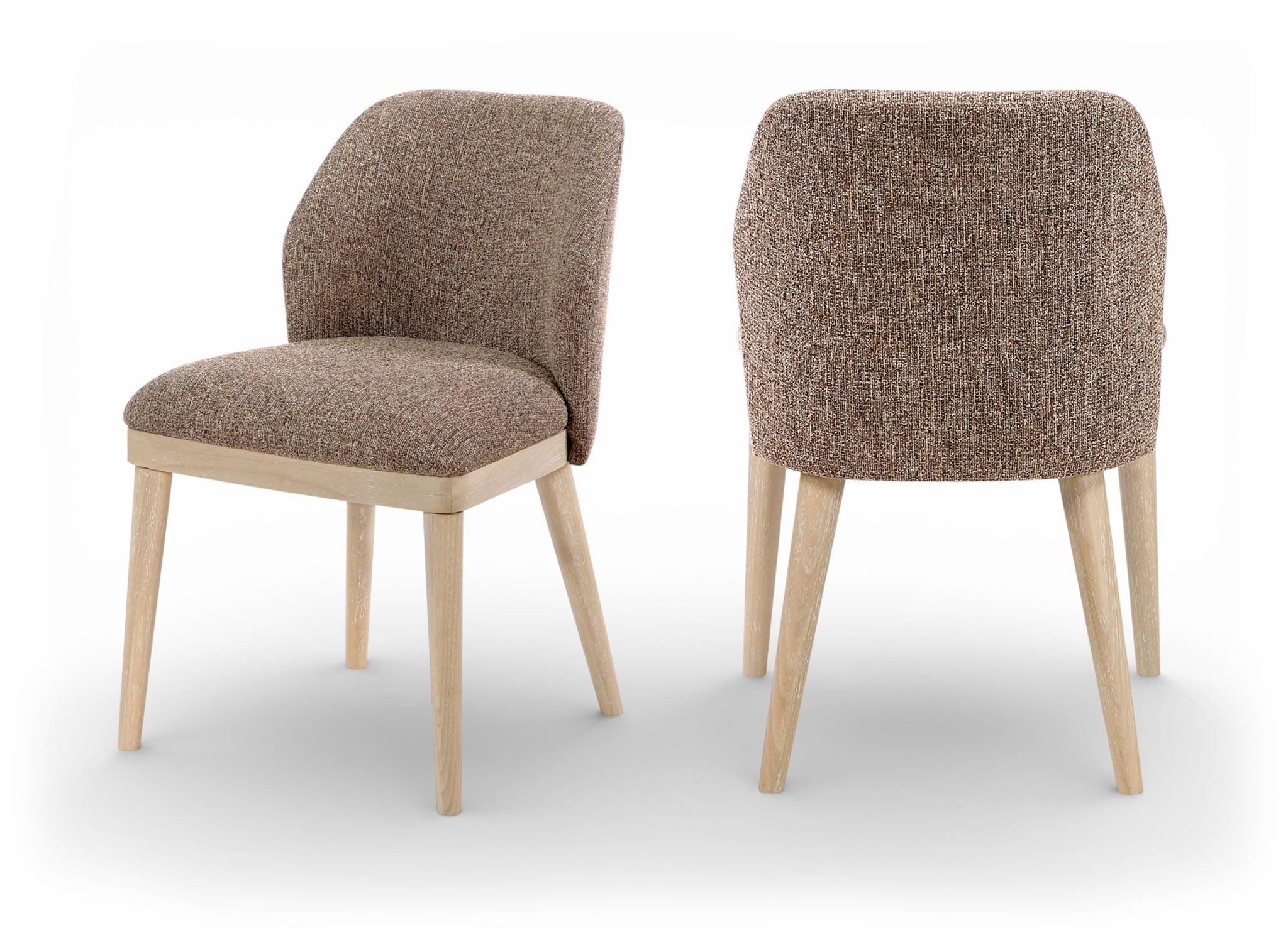 Valeo - Linen Textured Fabric Upholstered Dining Chair (Set of 2) - Painted Natural Base