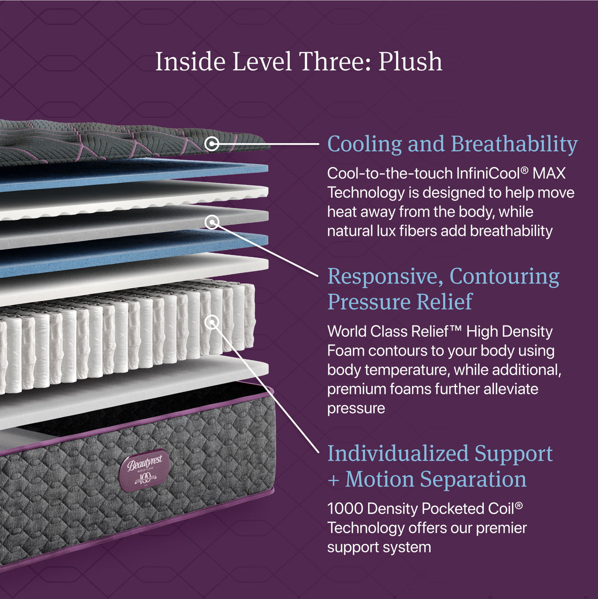 Beautyrest World Class - Level Three Plush Mattress