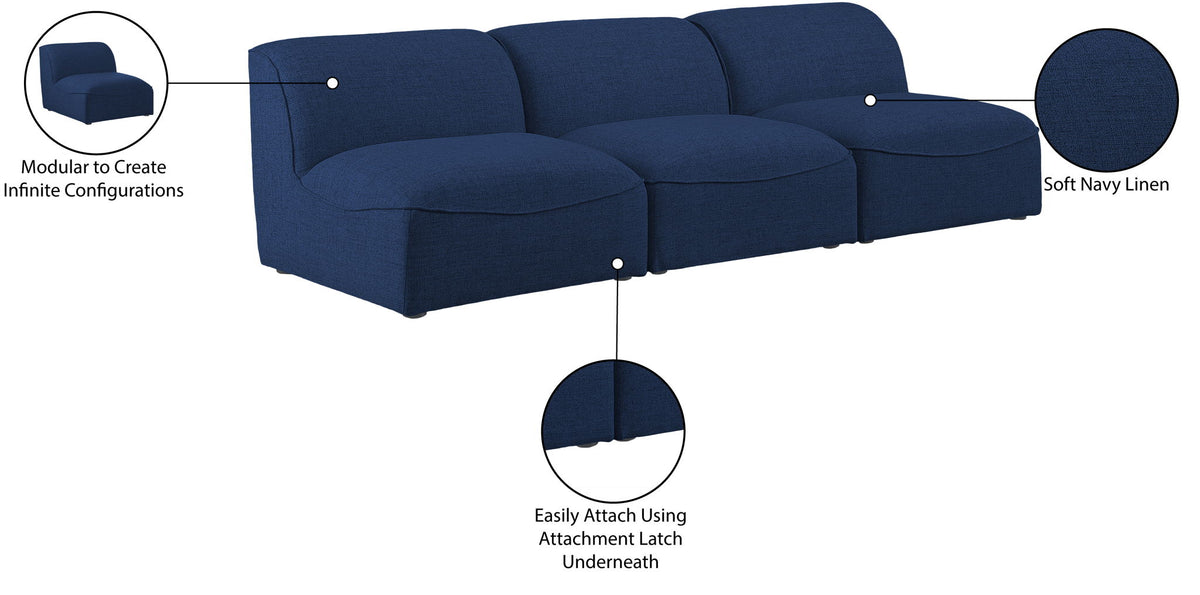 Miramar - 3 Seat Armless Modular Sofa