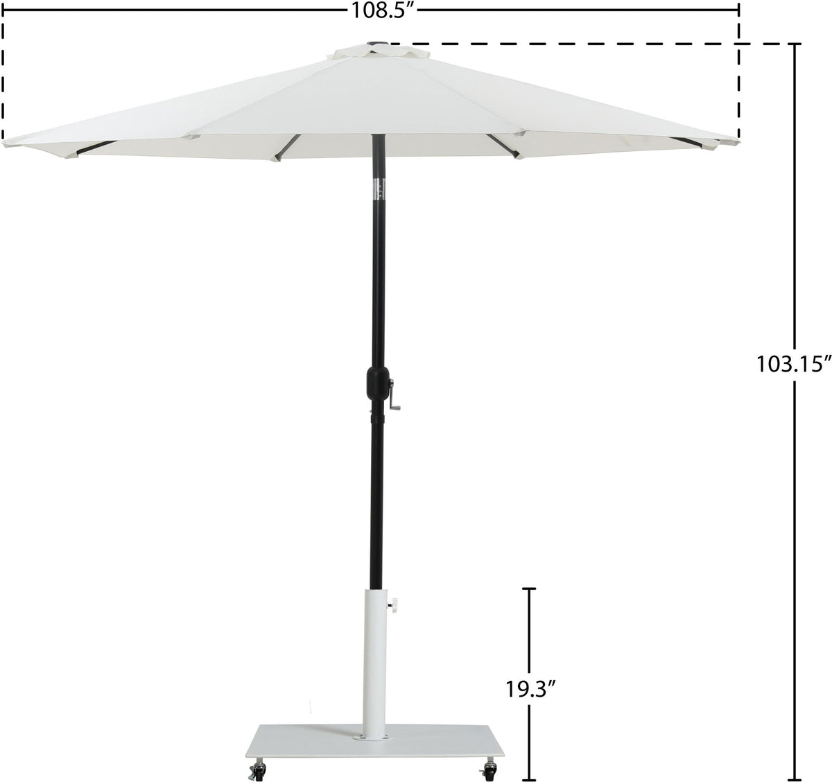 Fiji - Aluminum Patio Umbrella With Square White And Black Base