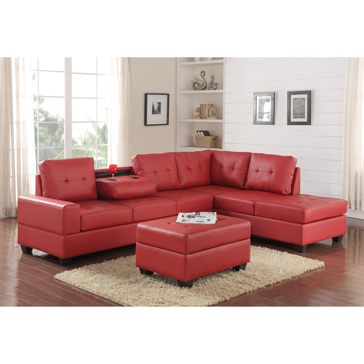 Happy Homes 2Heights Fabric 3 pc Sectional 2Heights Sectional with Ottoman IMAGE 1