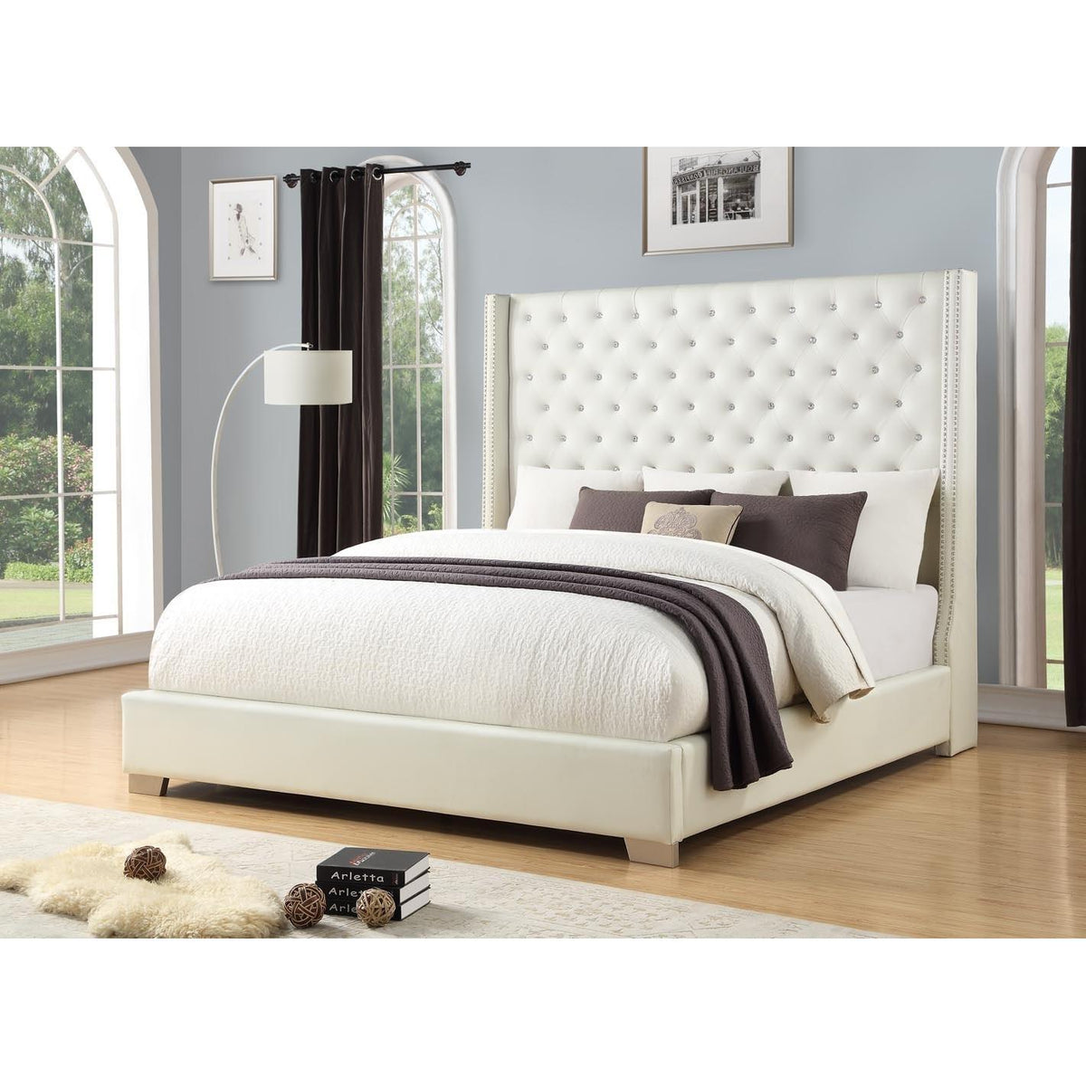 Happy Homes King Upholstered Bed HH323 King Bed IMAGE 2