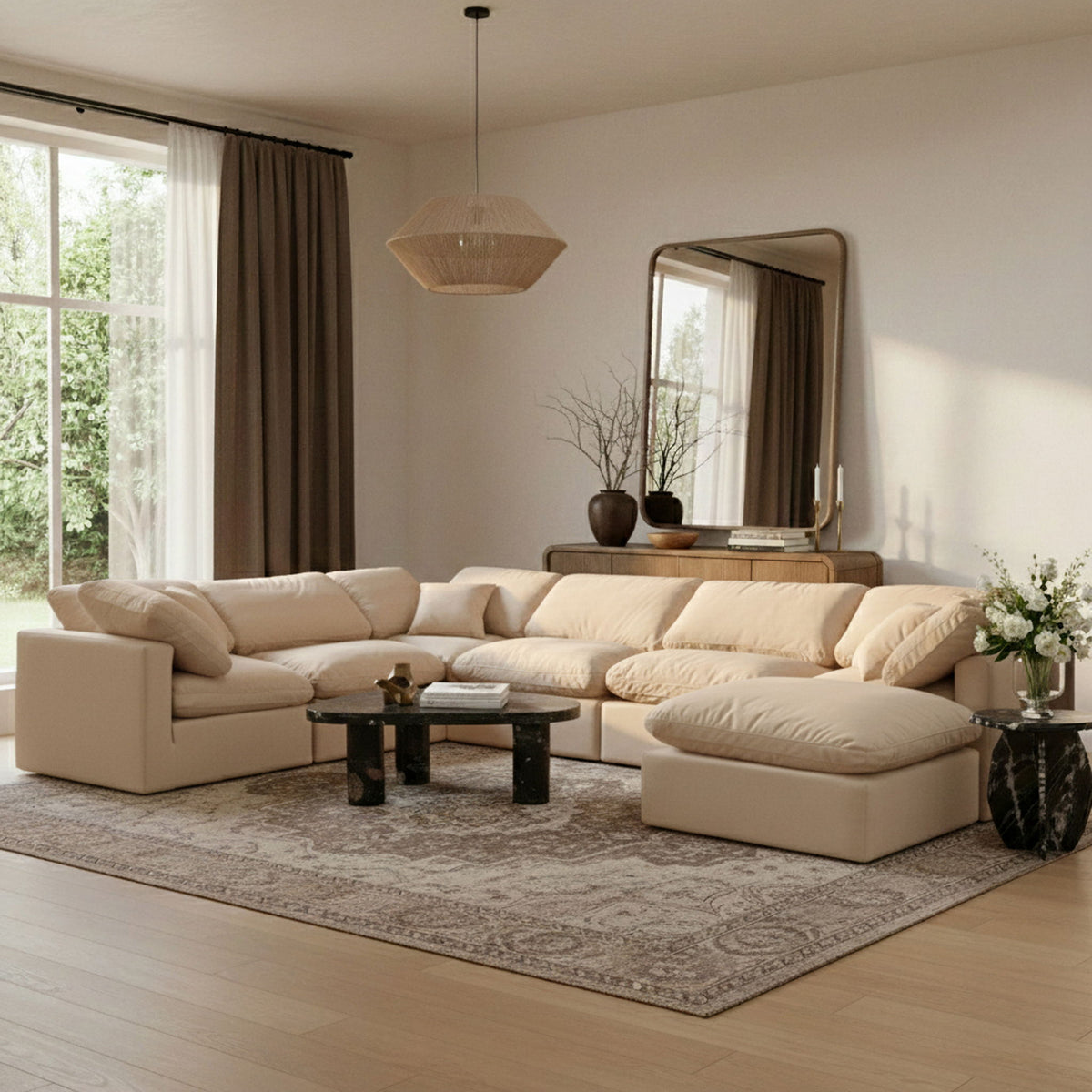 Indulge - Velvet 7 Piece Modular Sectional