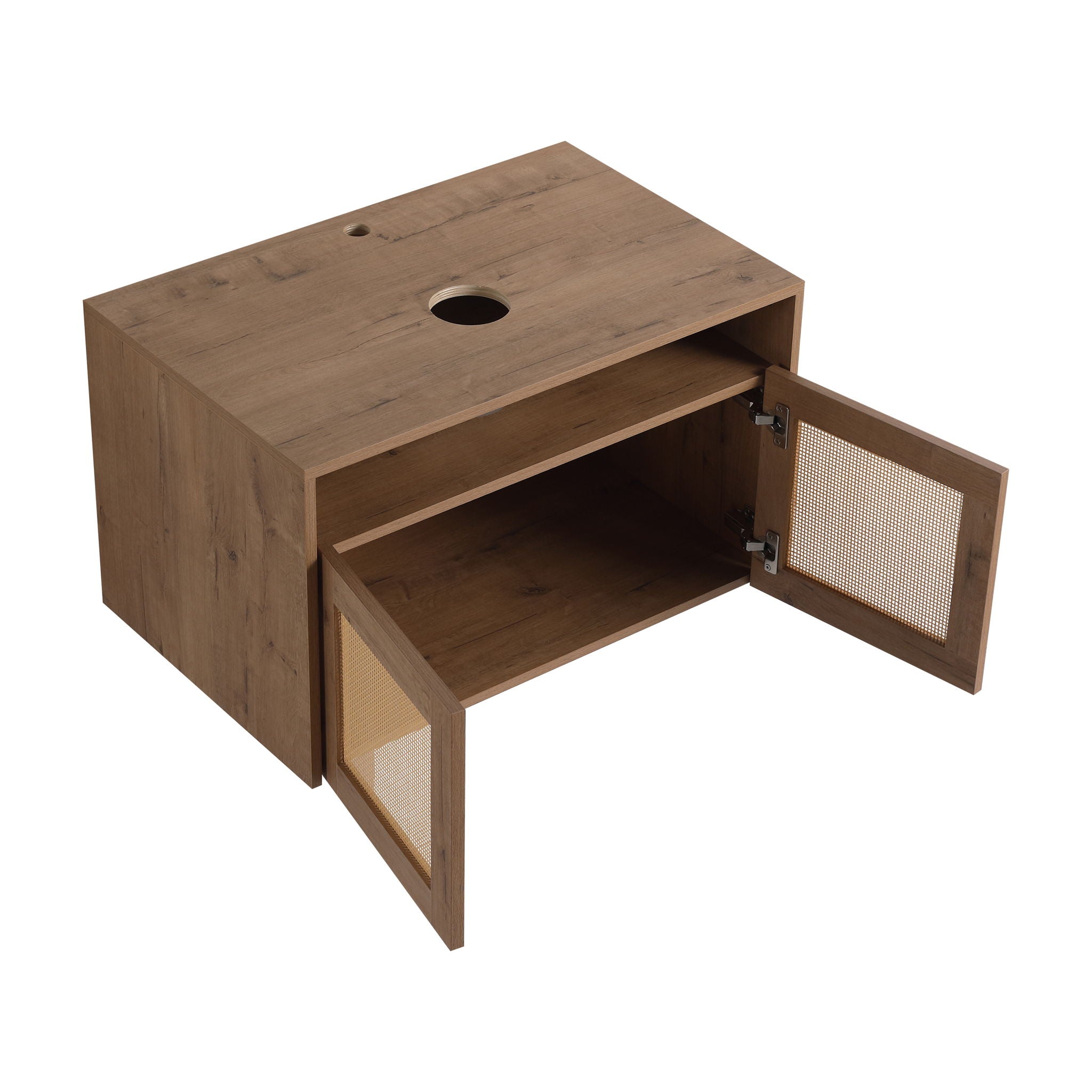 Bathroom Vanity With Art Sink And Storage Rack, Float Mounting Design