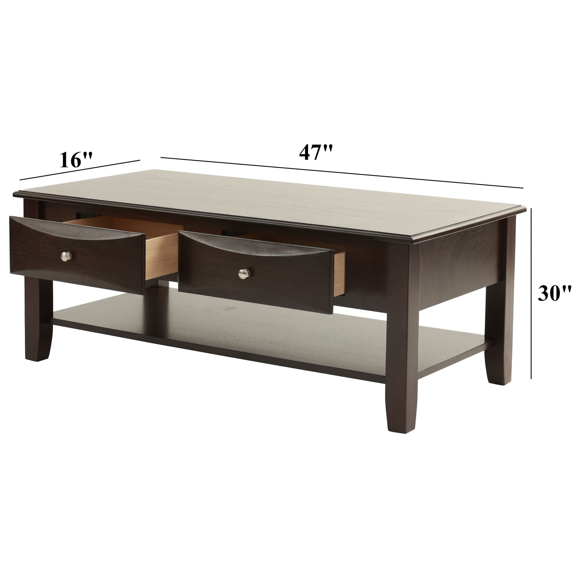 Table Set With Drawers And Open Shelf Storage