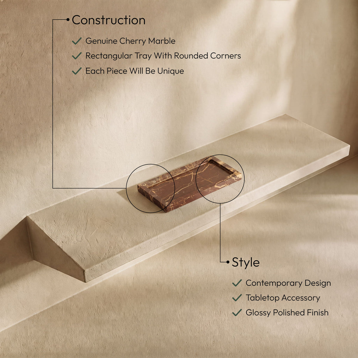 Nolan - Genuine Marble Tray