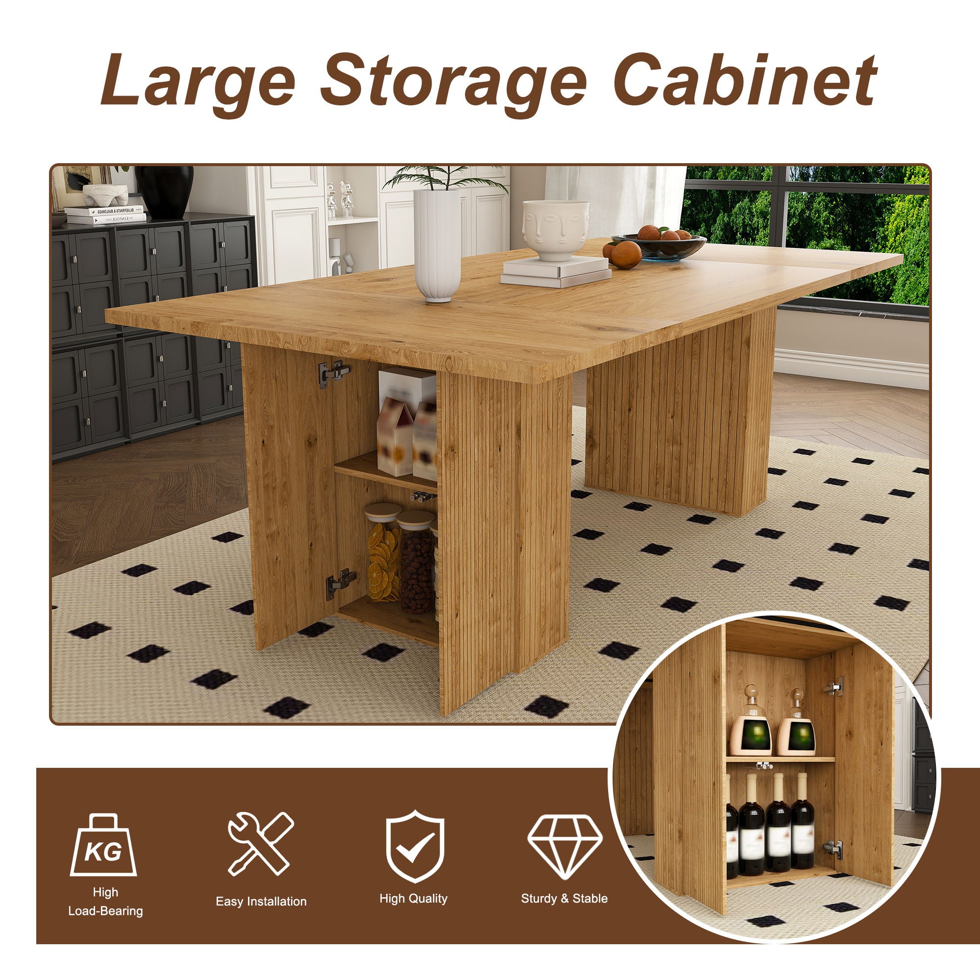 Dining Table With Storage Base For Kitchen