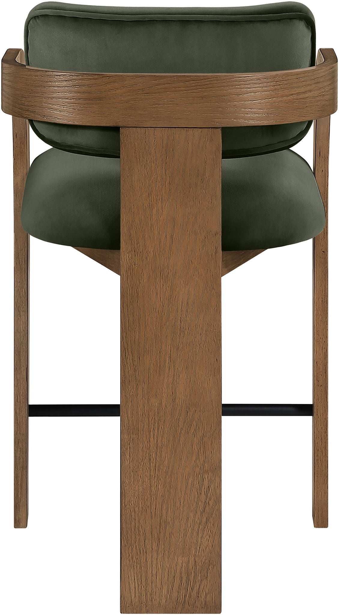 Cedra - Velvet Performance Fabric Upholstered Counter Stool - Brown Frame