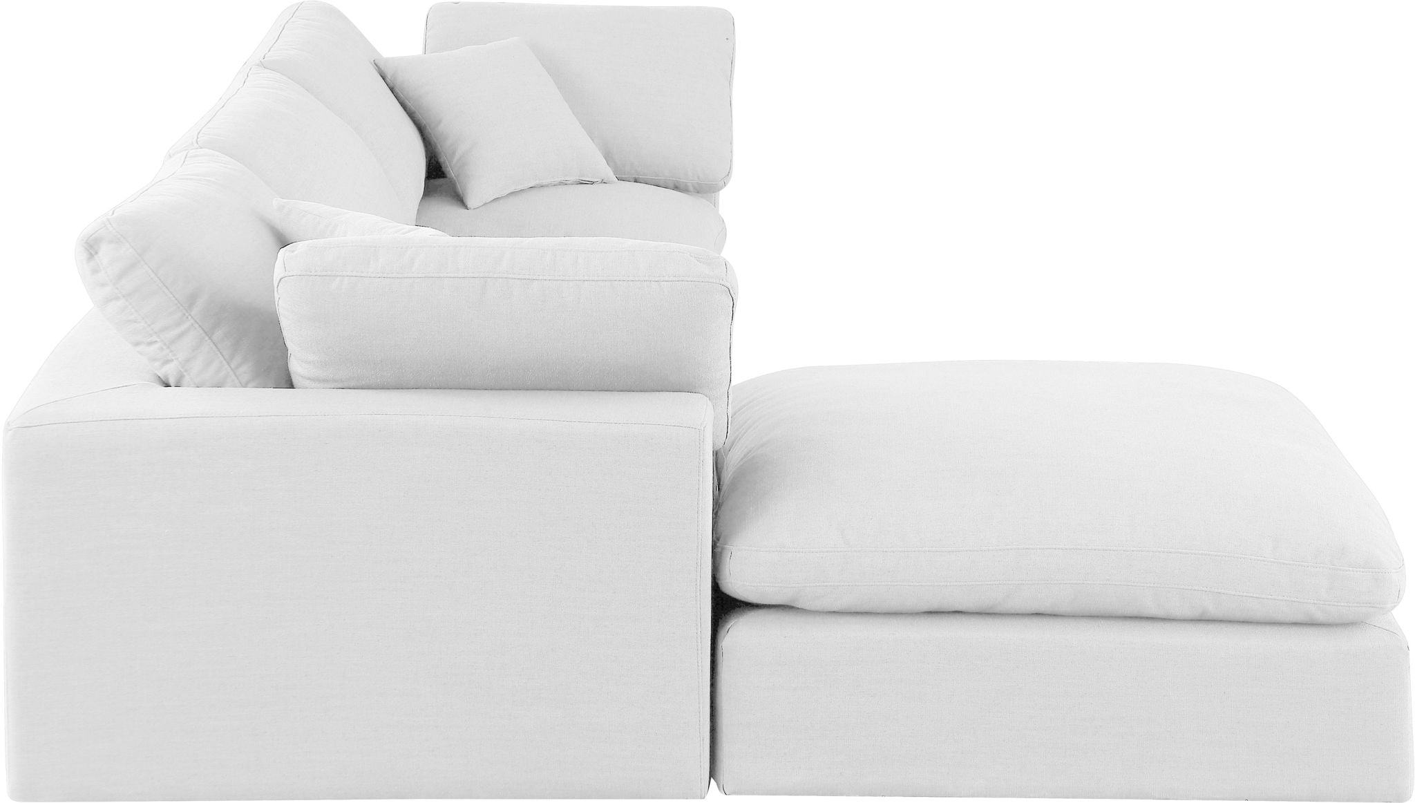 Comfy - 4 Piece Linen Fabric Modular Sectional With Chaise