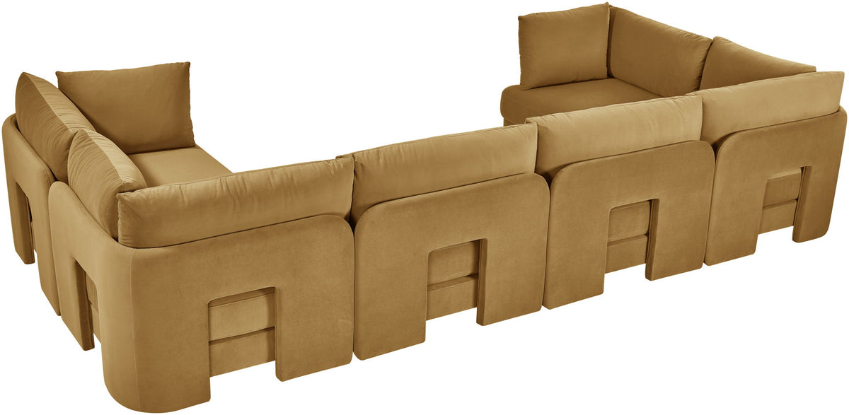 Hammond - Velvet Performance Fabric Upholstered 6 Piece U-Shaped Sectional