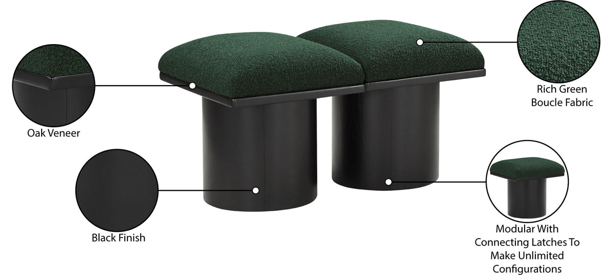 Pavilion - 2 Piece Modular Bench With Black Base