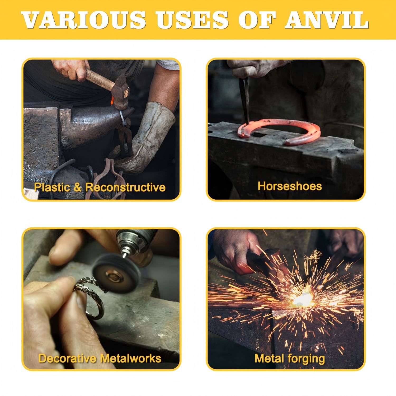 Multi Angle Anvil With Round And Square Holes