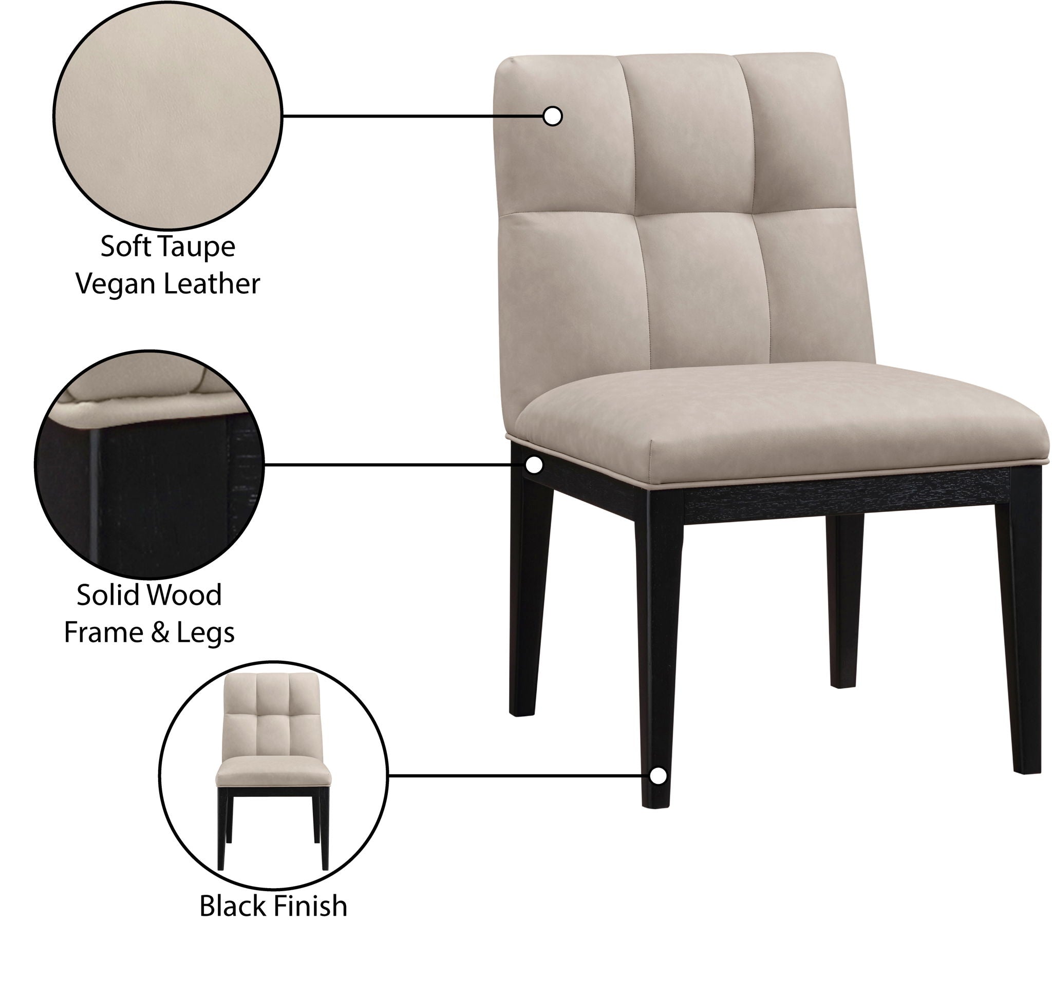 Adrian - Dining Side Chair (Set of 2) - Black Legs