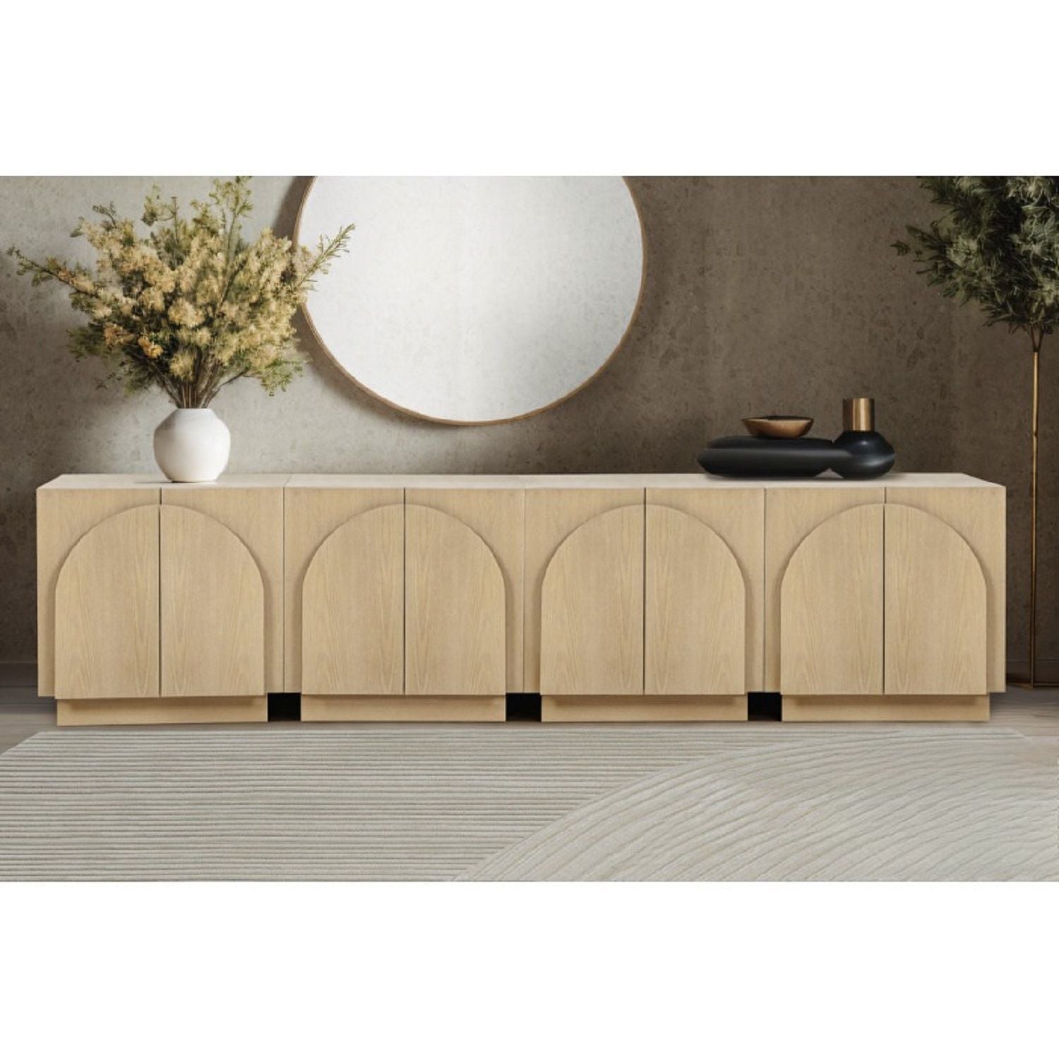 Modern Sideboard Buffet With Arched Cabinet Doors