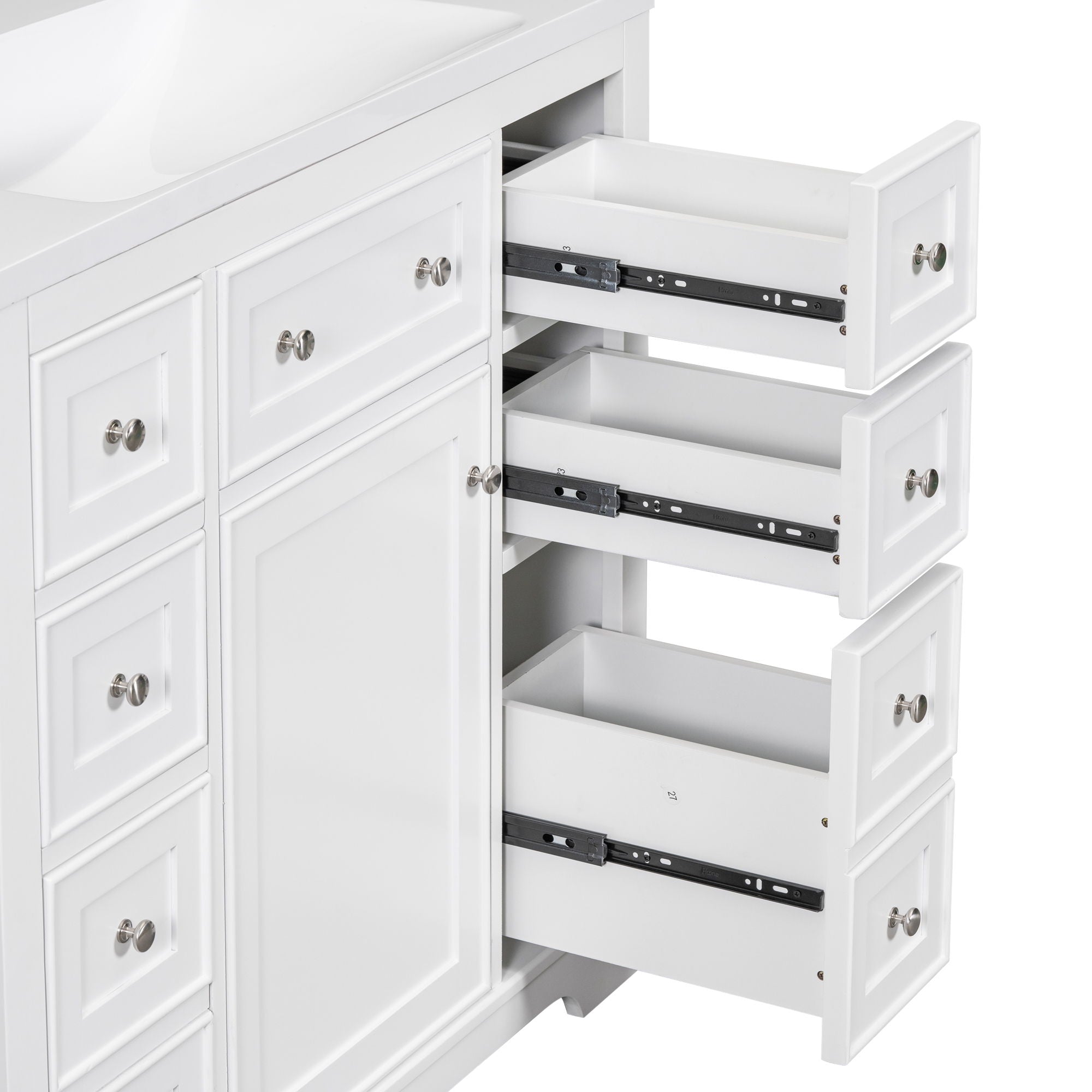 Modern Bathroom Vanity Base Only With 1 Cabinet And 6 Drawers