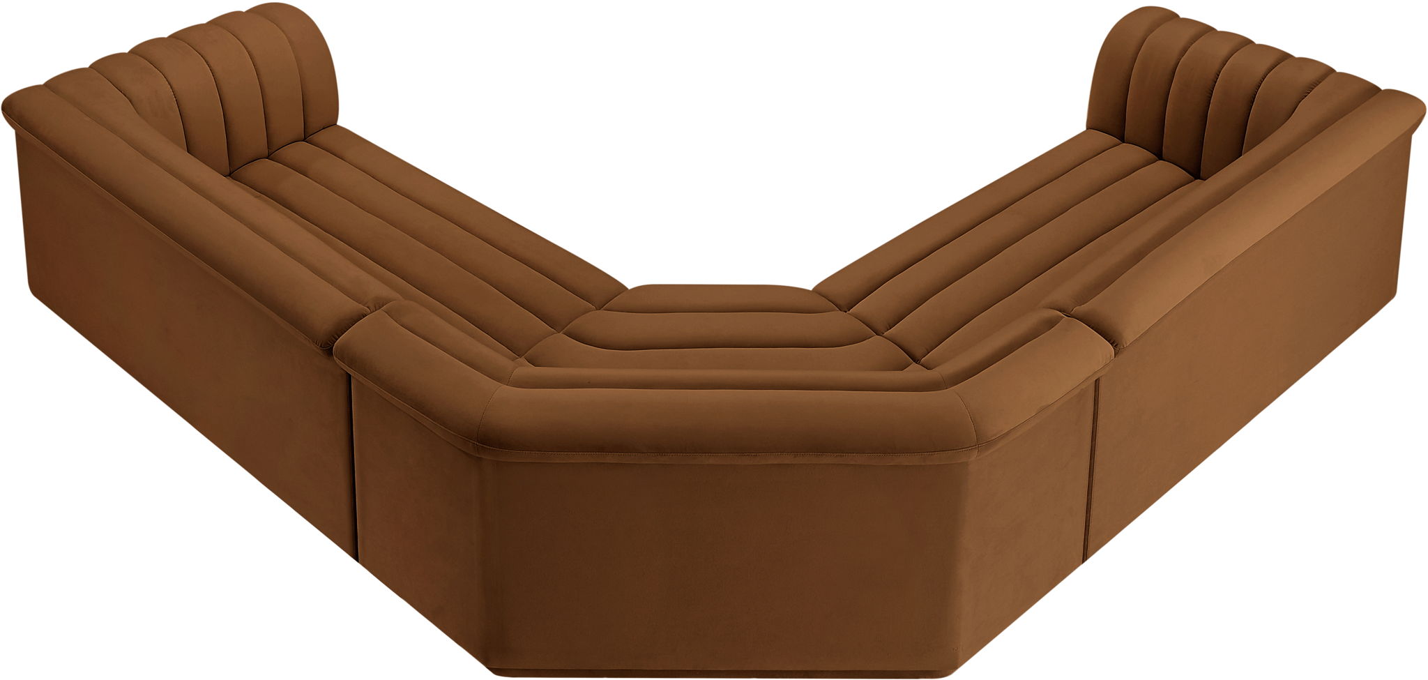 Cascade - Velvet Modular Sectional - Saddle