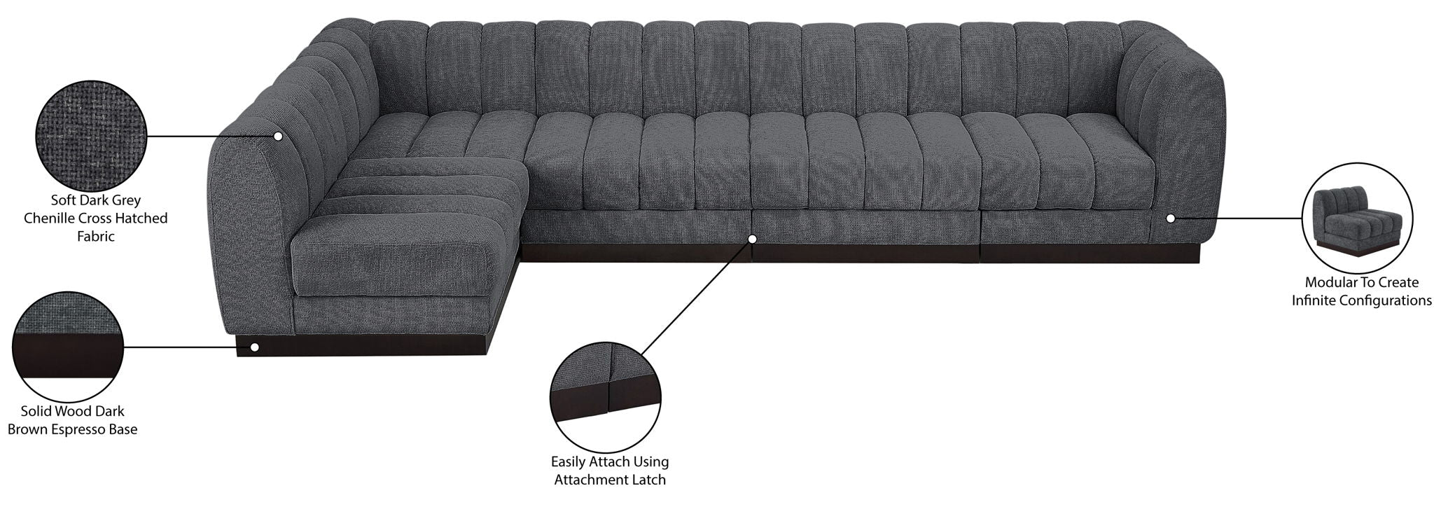Quinn - 5 Piece Modular Sectional