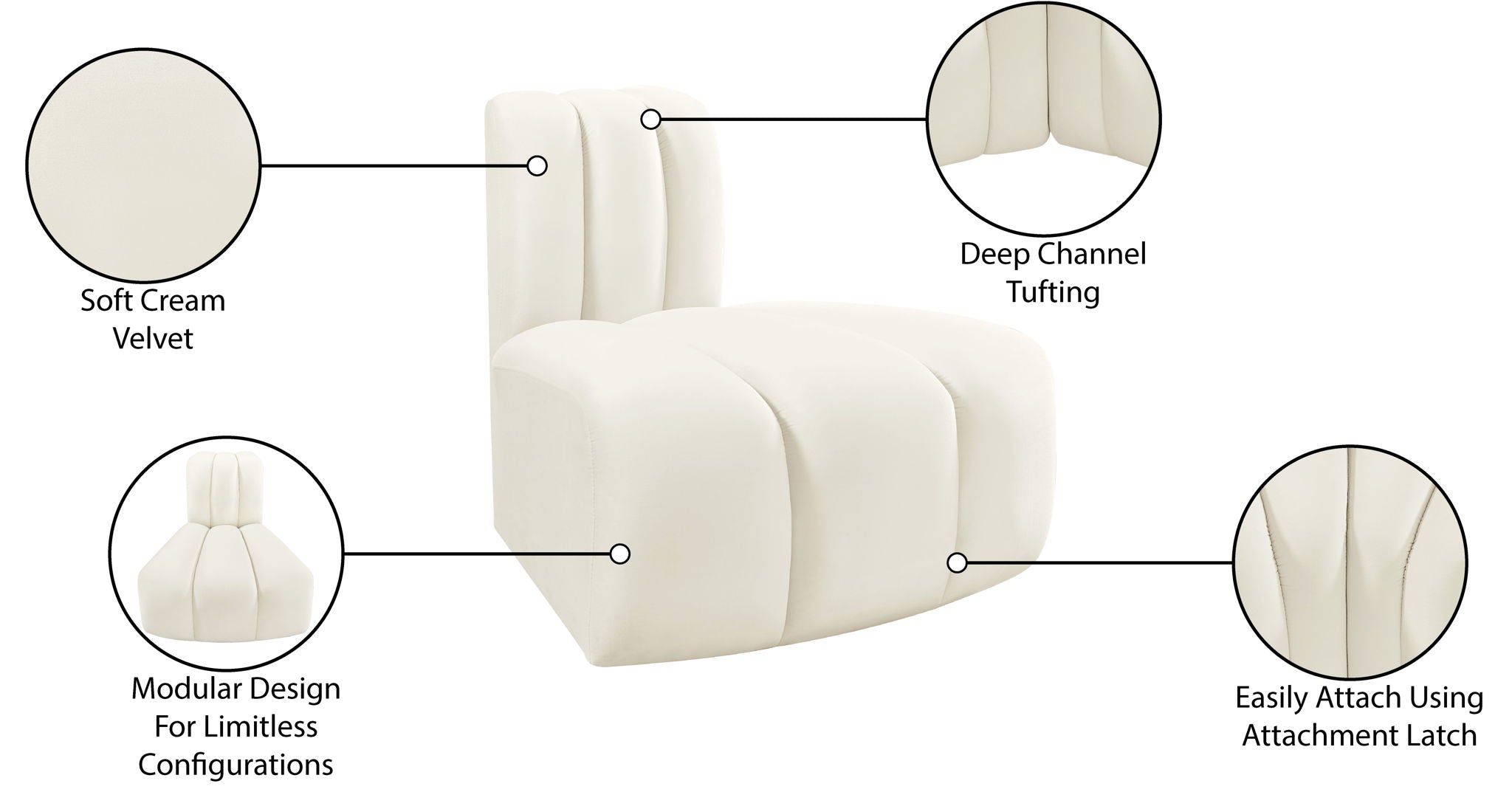 Arc - Velvet Reverse Corner Chair