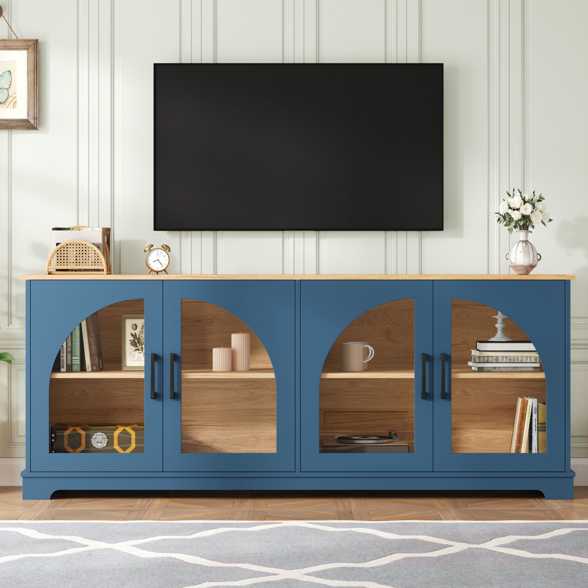 TV Stand With Semi Arched Doors