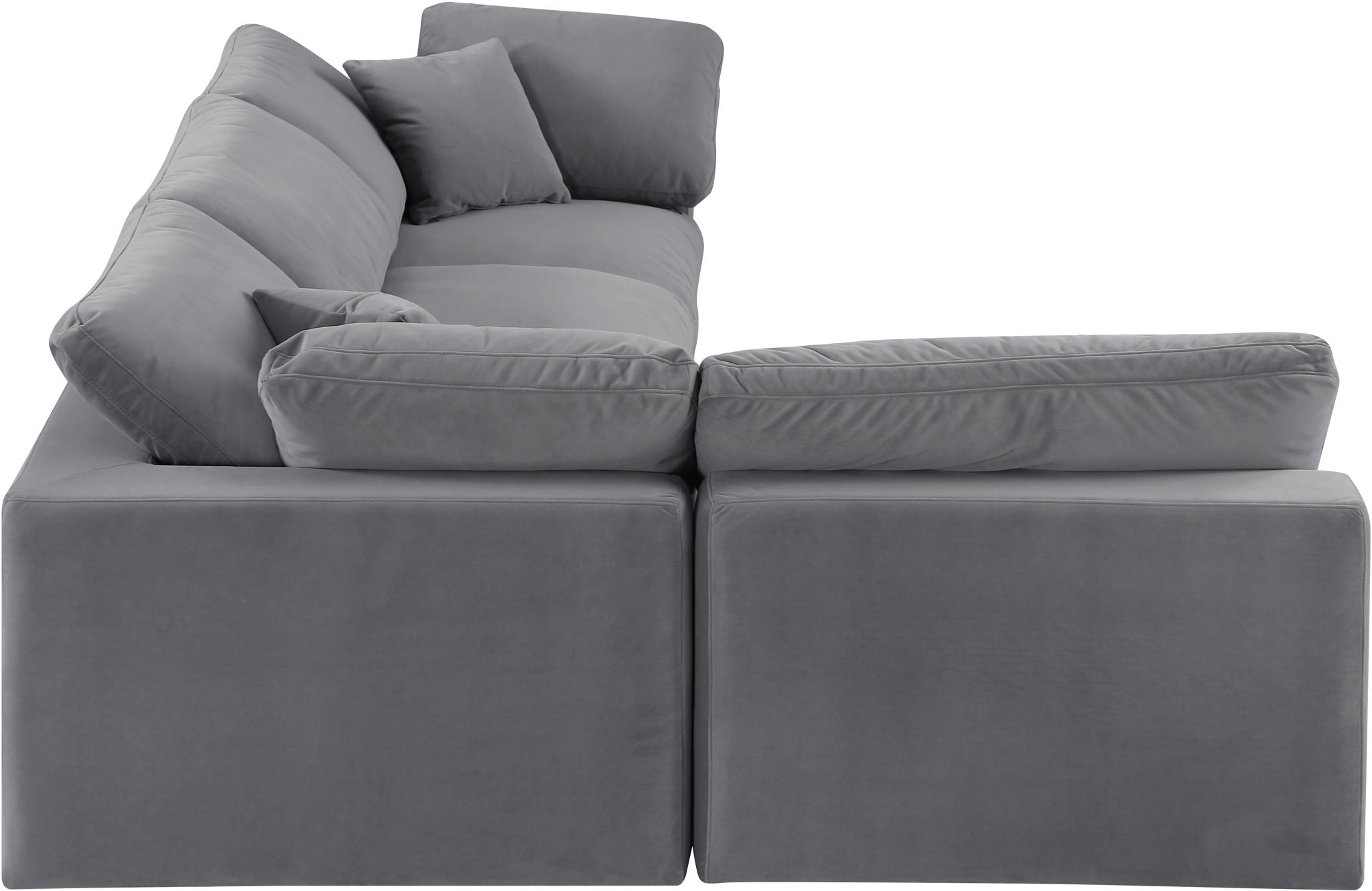 Comfy - 4 Piece Velvet Modular Armless Sectional
