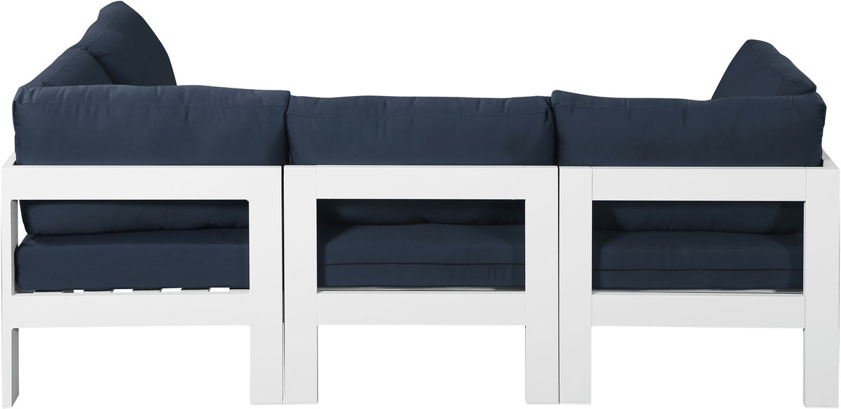 Nizuc - Outdoor Patio 4 Piece Modular Sectional With White Frame